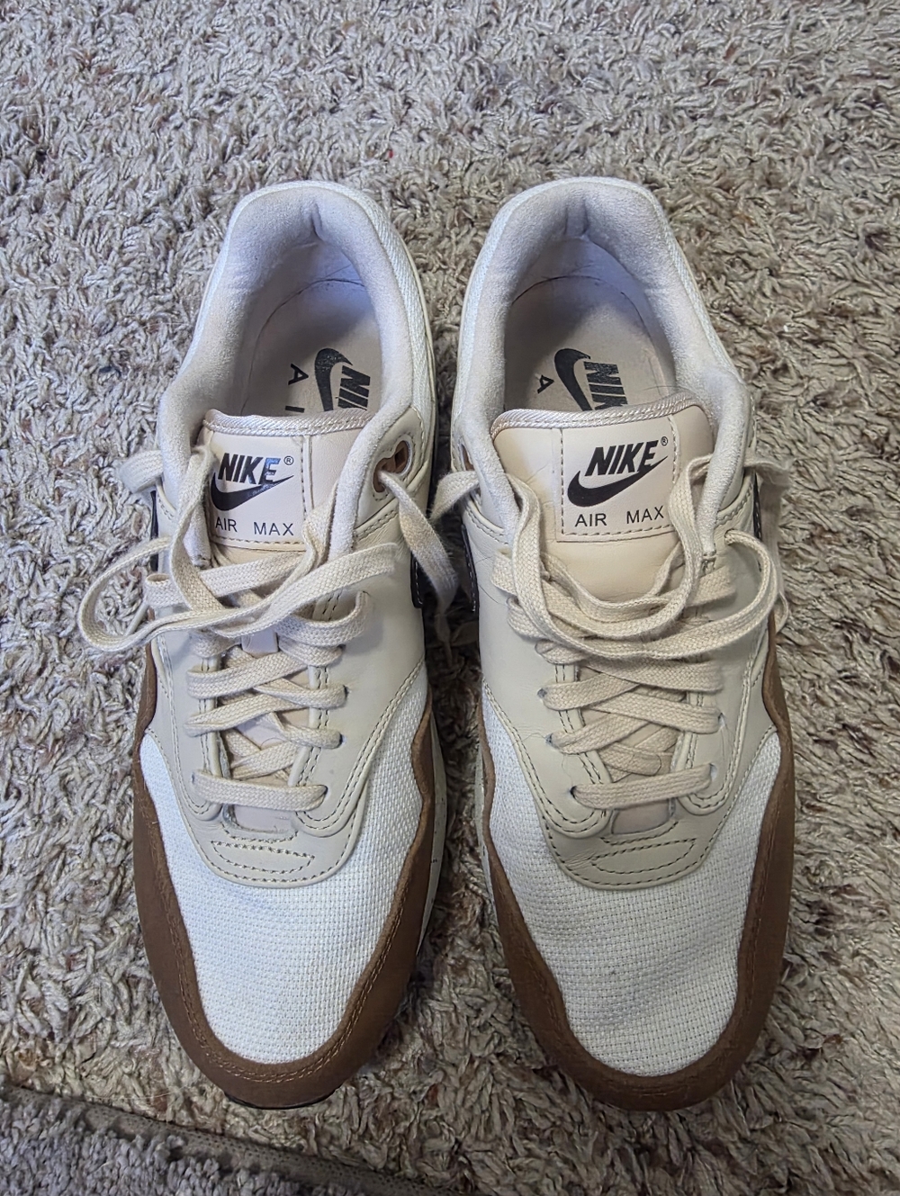 Nike Womens Cream and Brown Air Max Sneakers